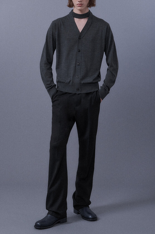 Haut tricoté en laine avec détail cardigan