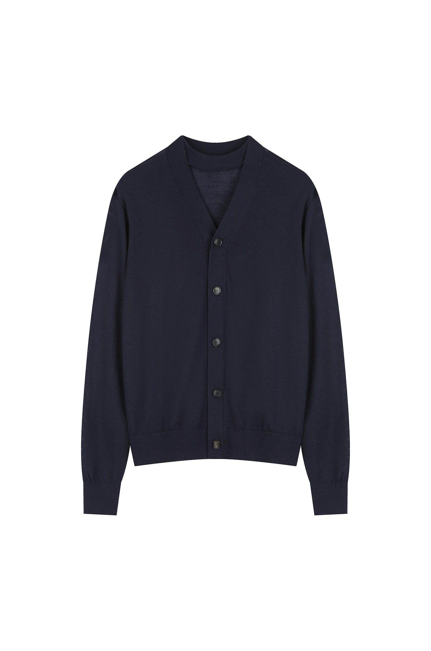Cardigan Detail Wool Knitted Top