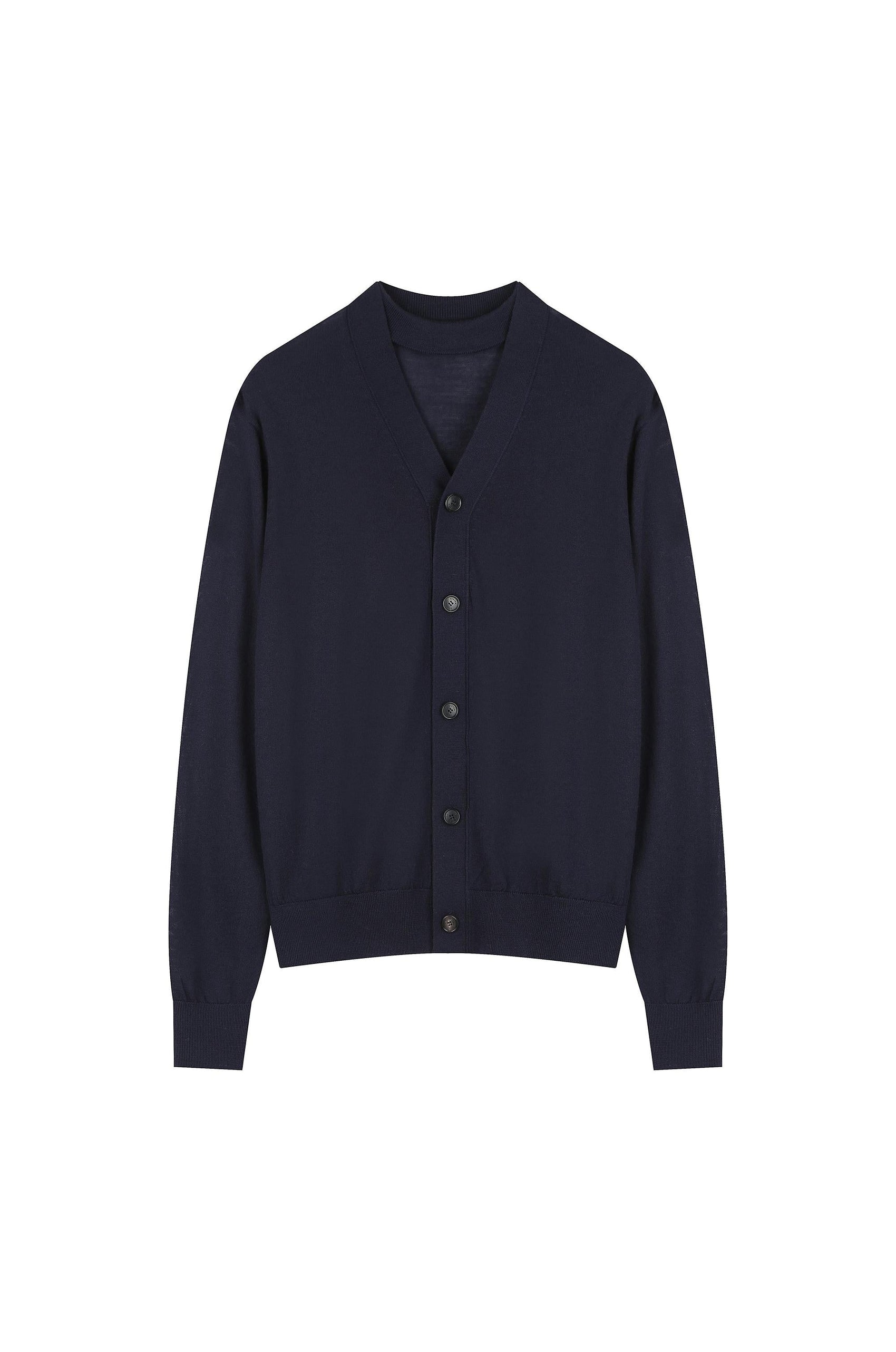 Cardigan Detail Wool Knitted Top