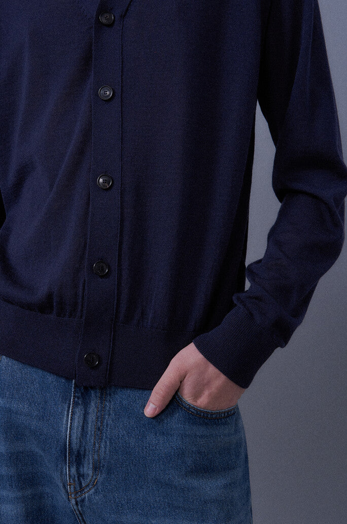Cardigan Detail Wool Knitted Top