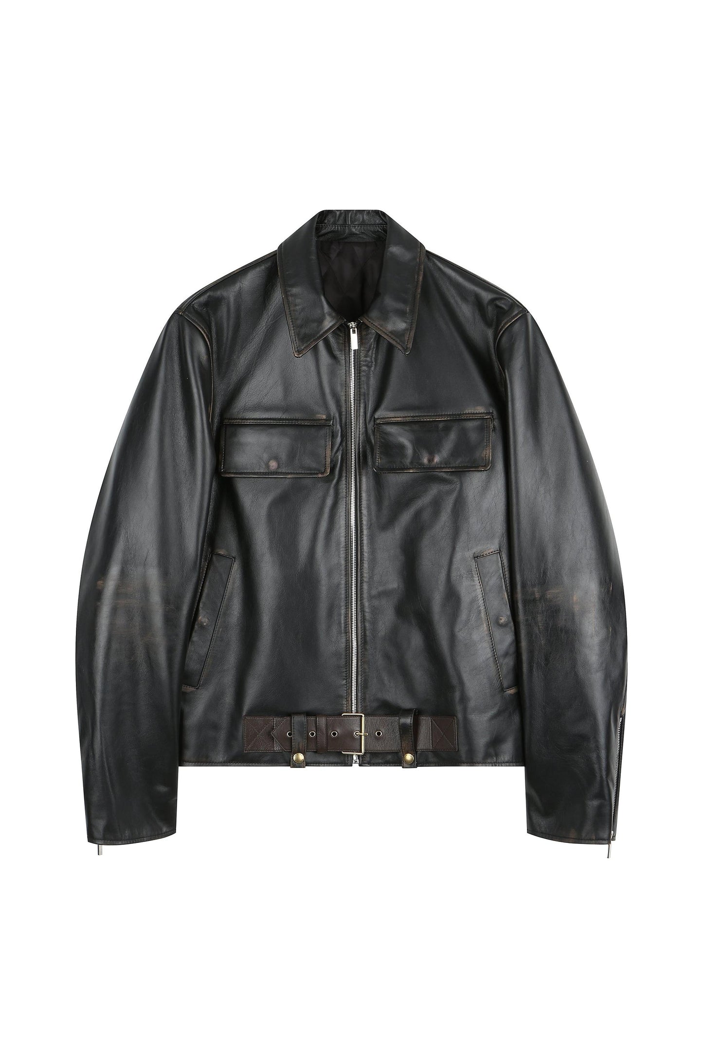 Distressed Real Leather Jacket