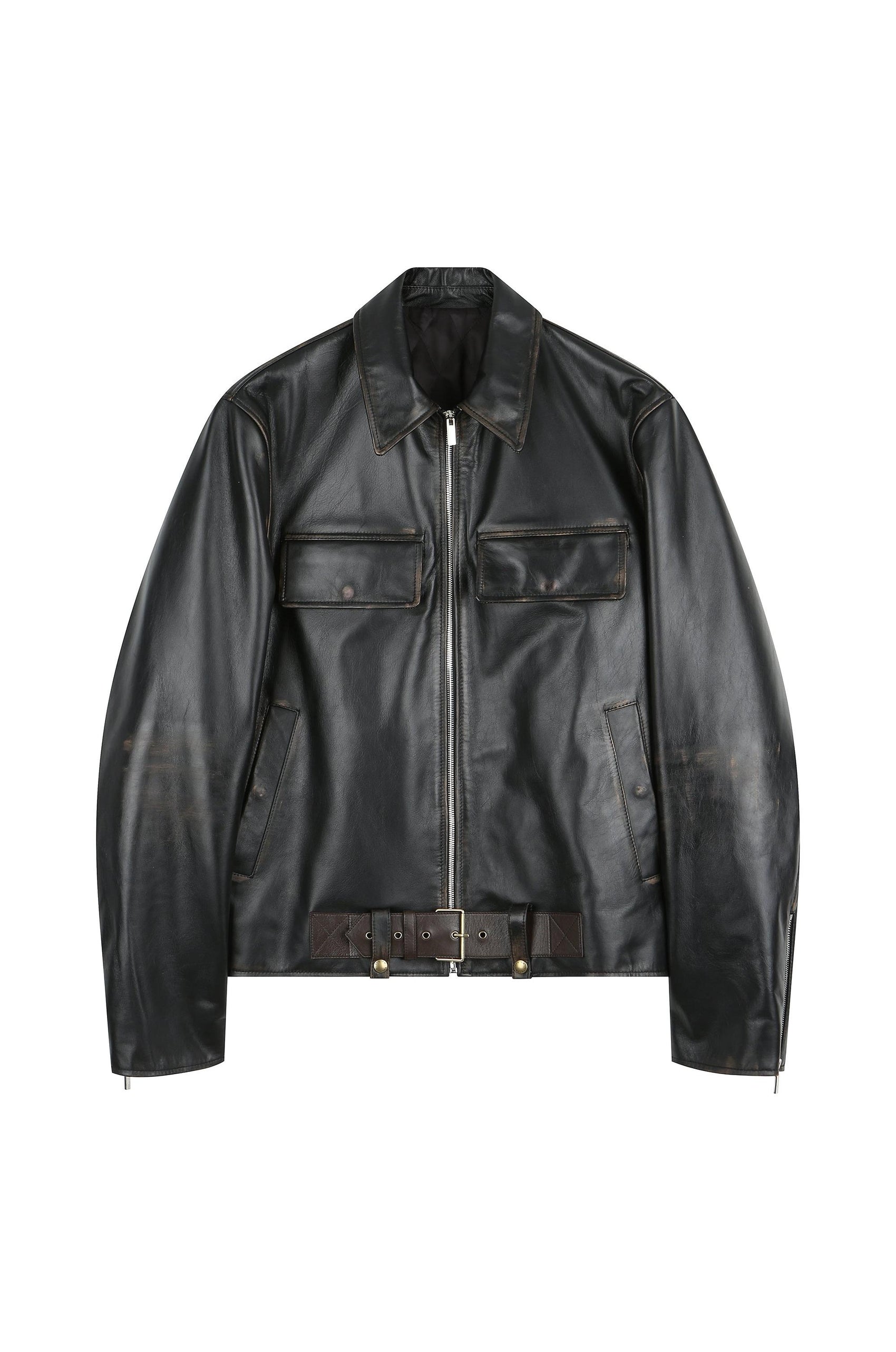 Distressed Real Leather Jacket