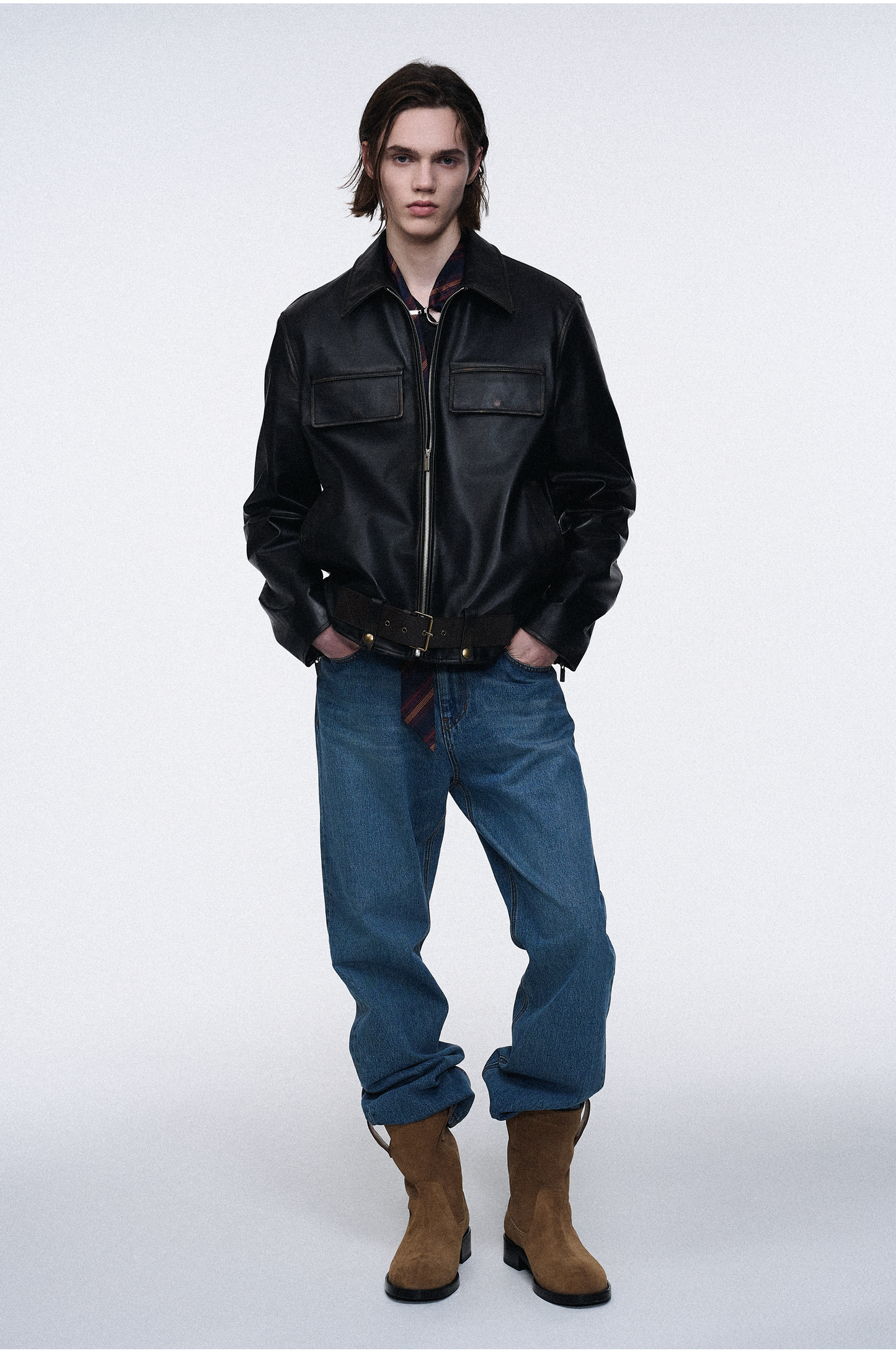 Distressed Real Leather Jacket