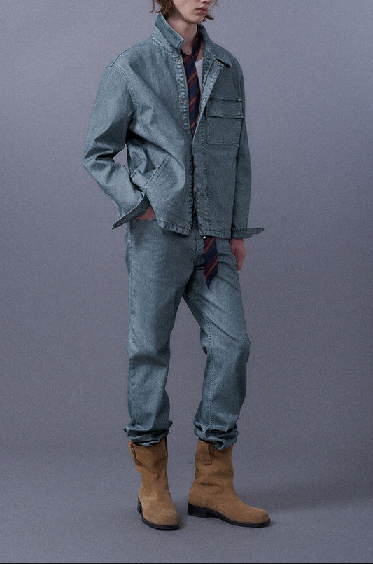 Flocked Denim Jacket