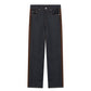 Straight Color Combination Denim Pants