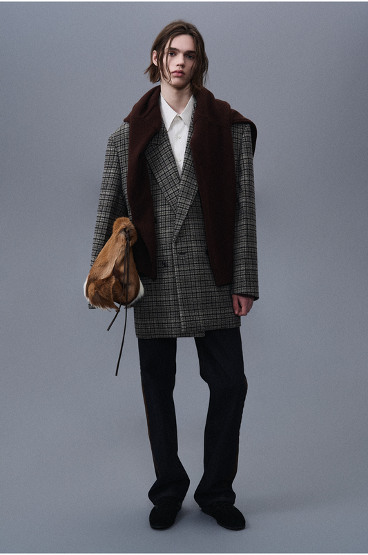 Straight Color Combination Denim Pants