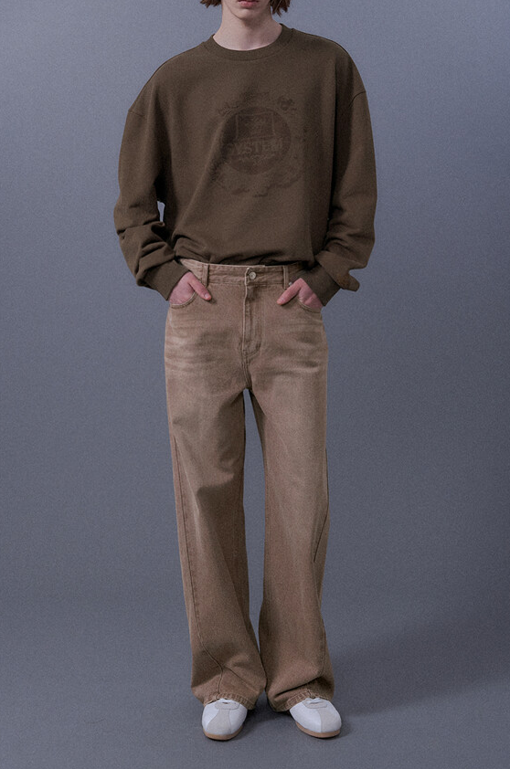 Twisted Side Seam Denim Pants