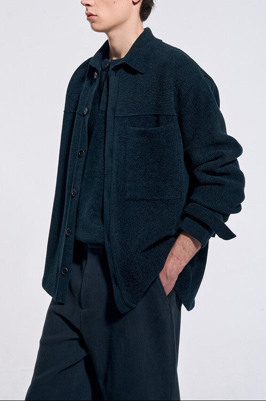 Shirt-Style Knit Cardigan