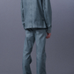 Flocked Flare Denim Pants