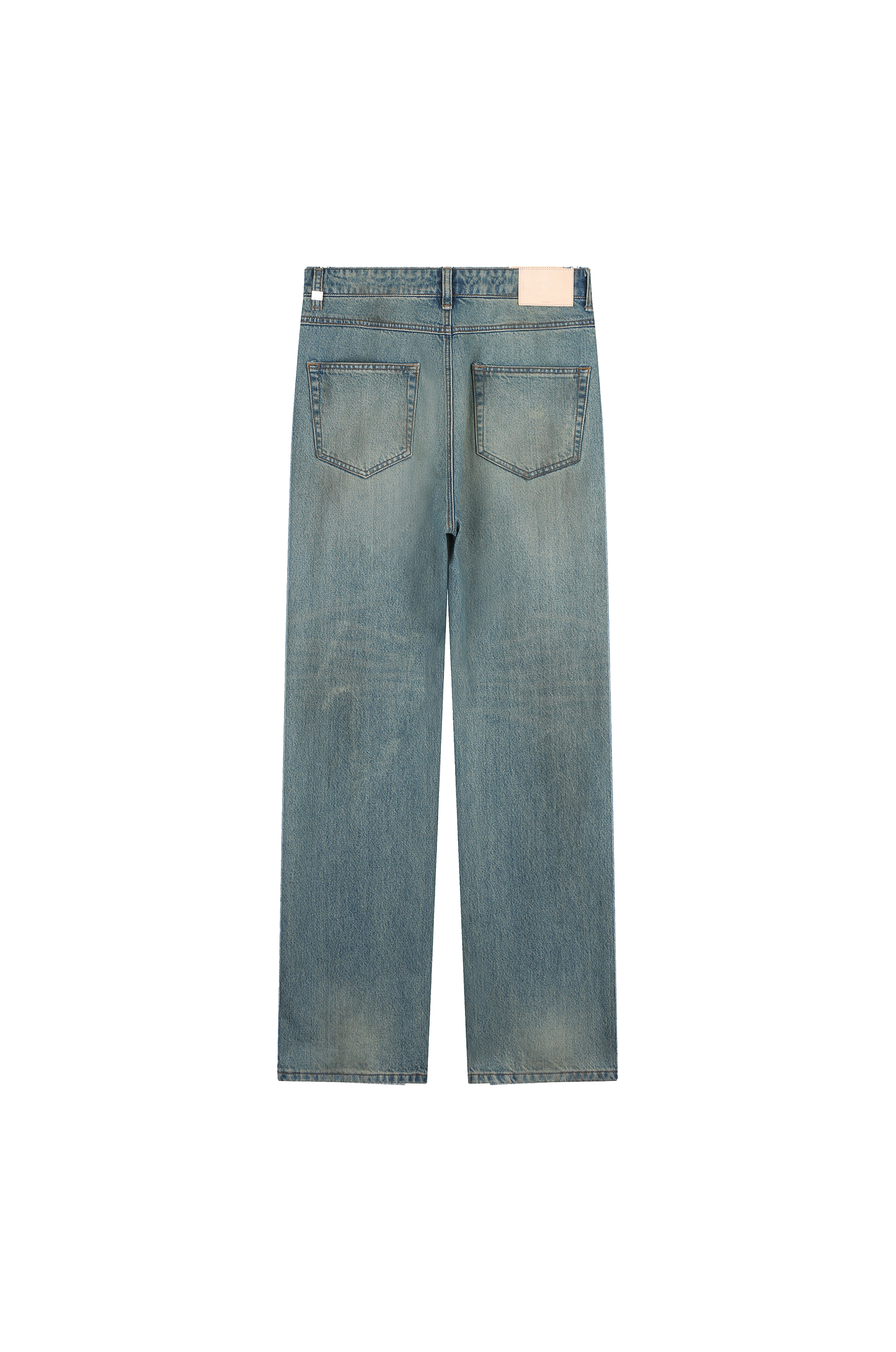Washed Straight Denim Pants