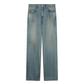 Washed Straight Denim Pants