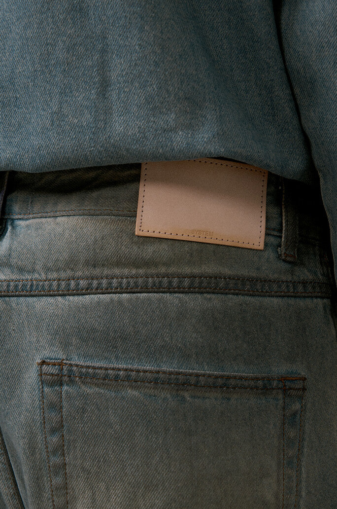 Washed Straight Denim Pants
