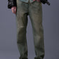 Washed Straight Denim Pants