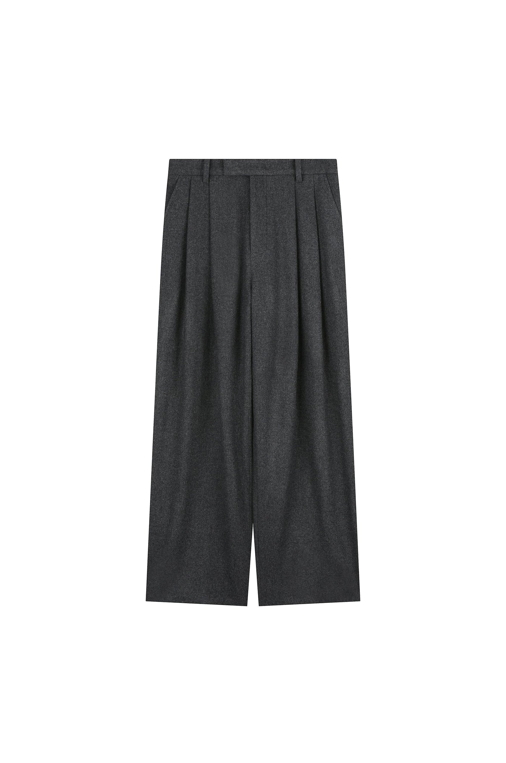 Two Tuck Wide Heavy Wool Pants
