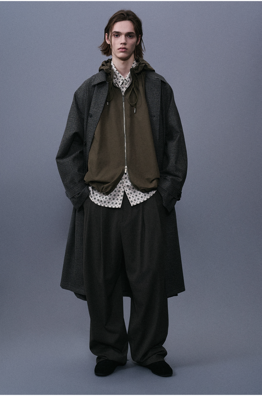 Two Tuck Wide Heavy Wool Pants