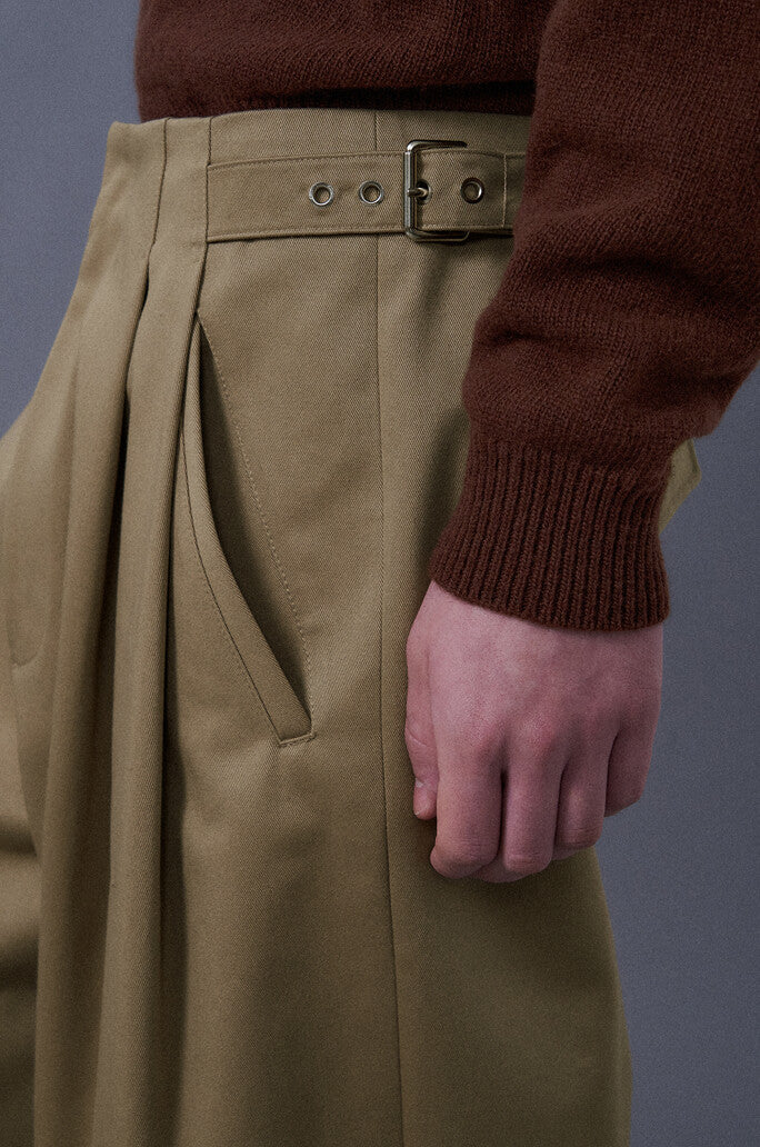 Two Tuck Cotton Pants