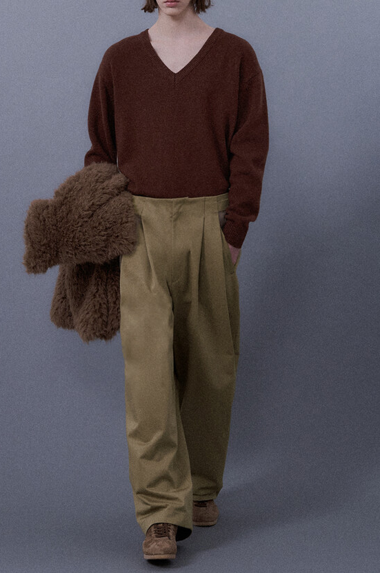 Two Tuck Cotton Pants