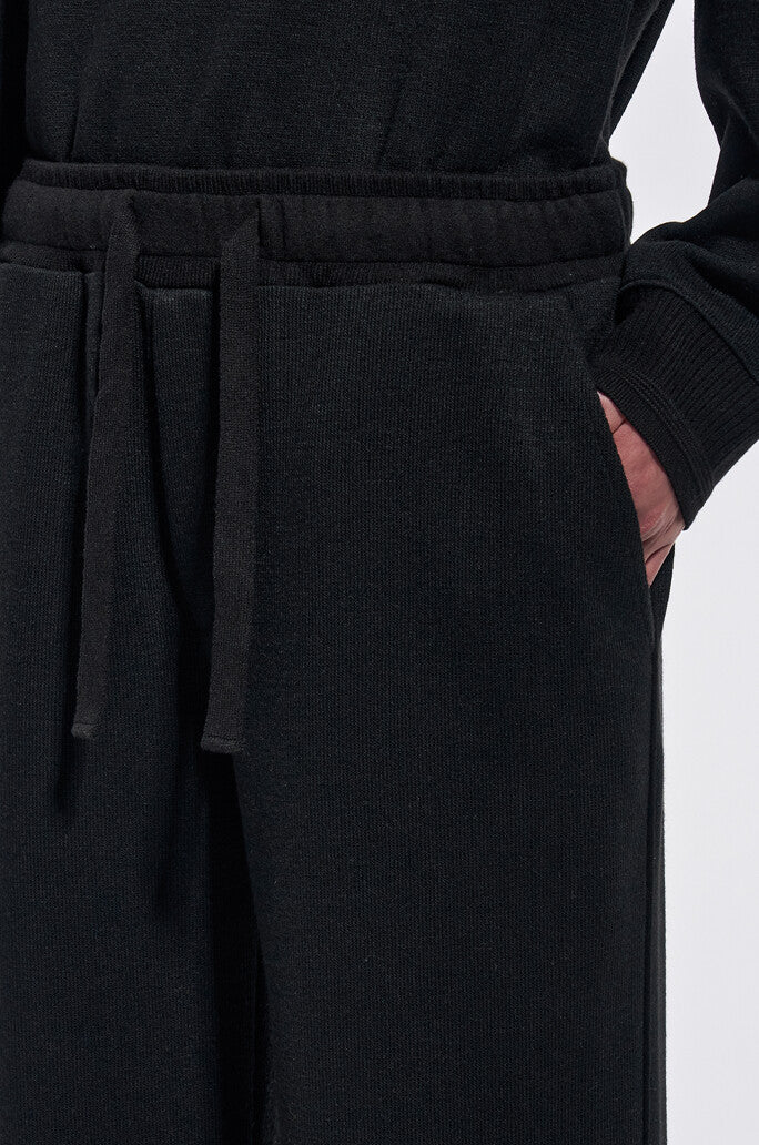 Wool Jersey Wide-Leg Track Pants