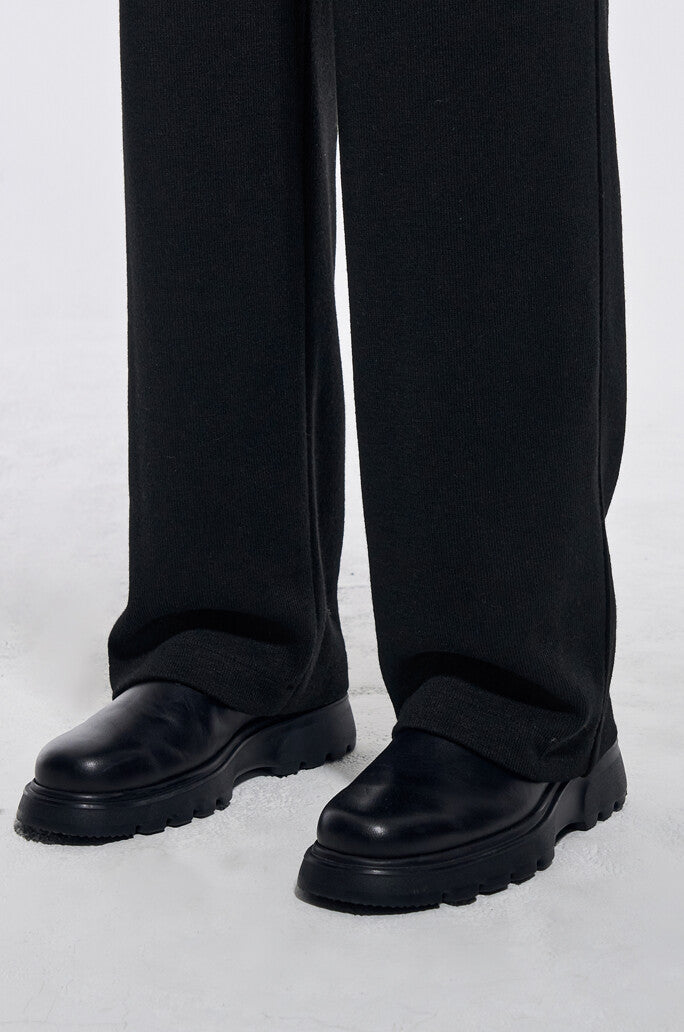 Wool Jersey Wide-Leg Track Pants