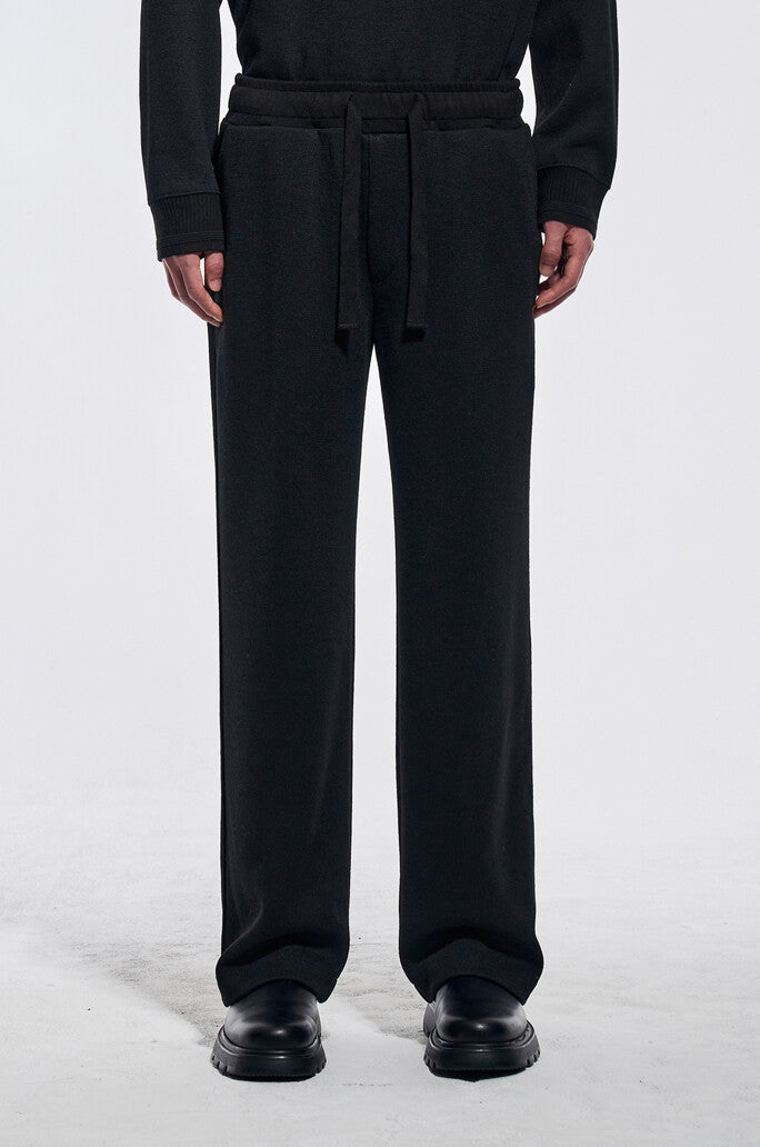 Wool Jersey Wide-Leg Track Pants