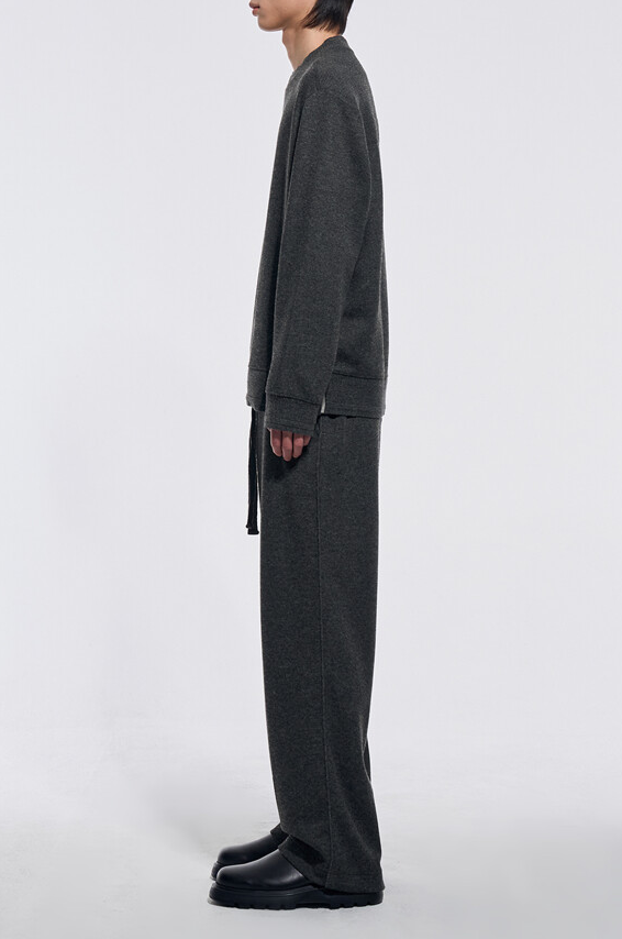 Wool Jersey Wide-Leg Track Pants