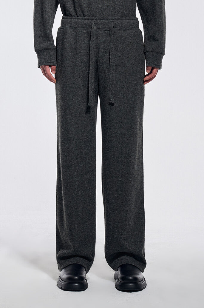 Wool Jersey Wide-Leg Track Pants