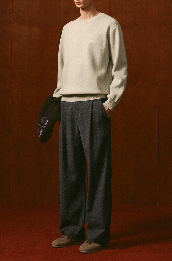 Wool Two-Tuck Wide Pants