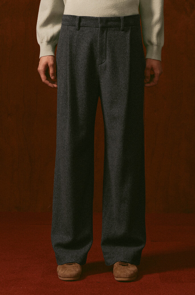 Wool Two-Tuck Wide Pants