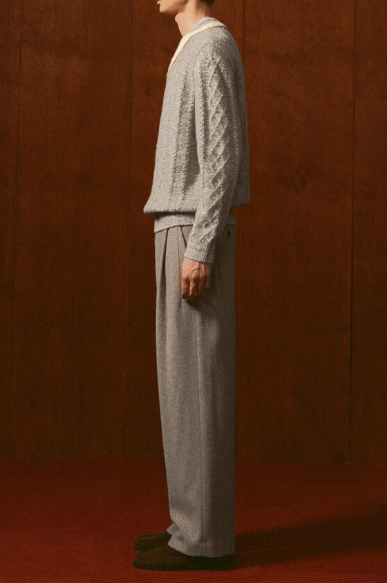 Wool Two-Tuck Wide Pants