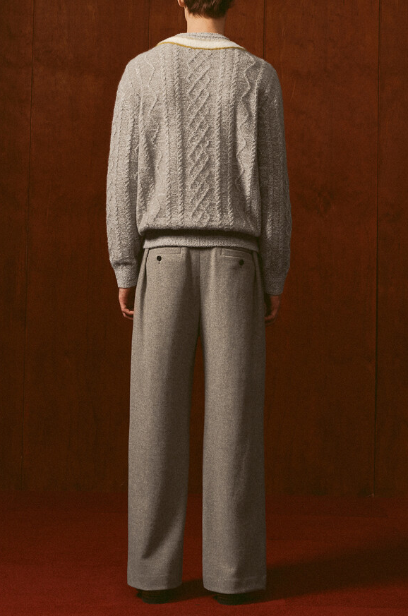 Wool Two-Tuck Wide Pants