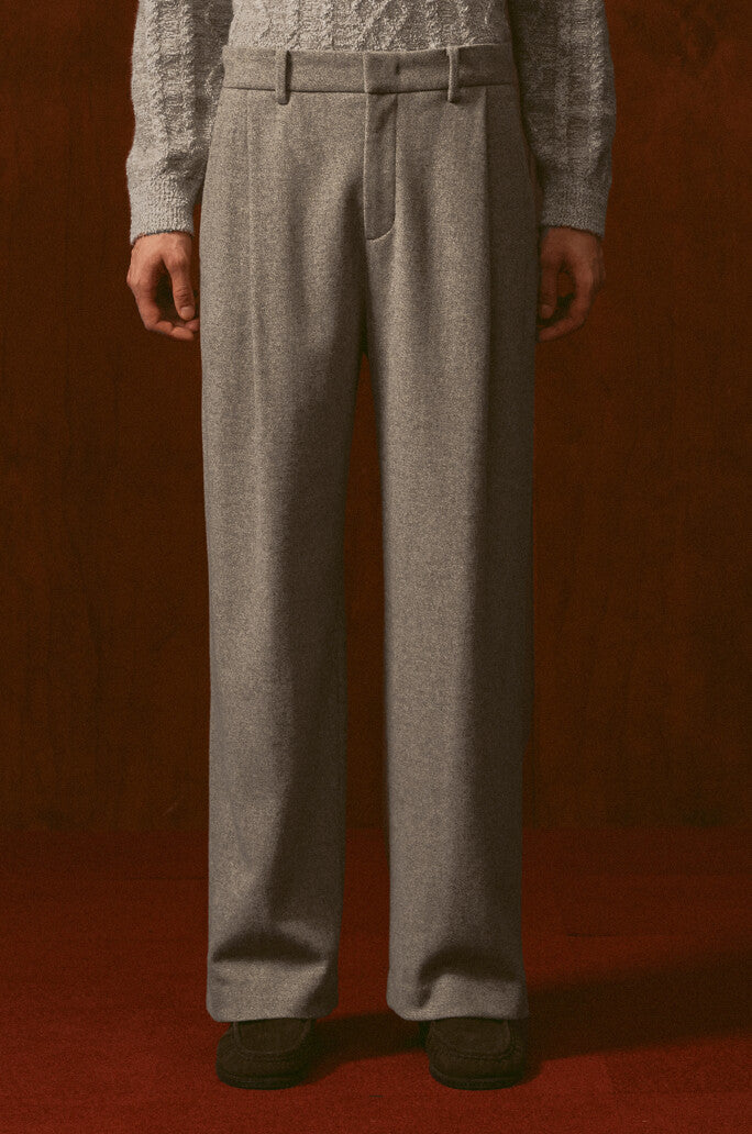 Wool Two-Tuck Wide Pants