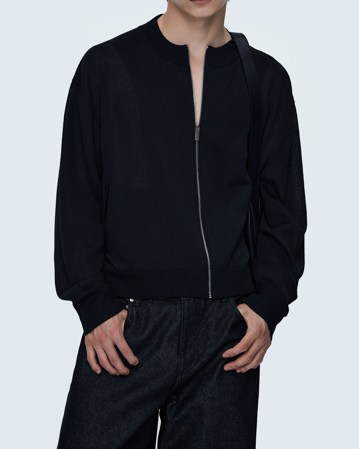 Round Zip Up Cardigan