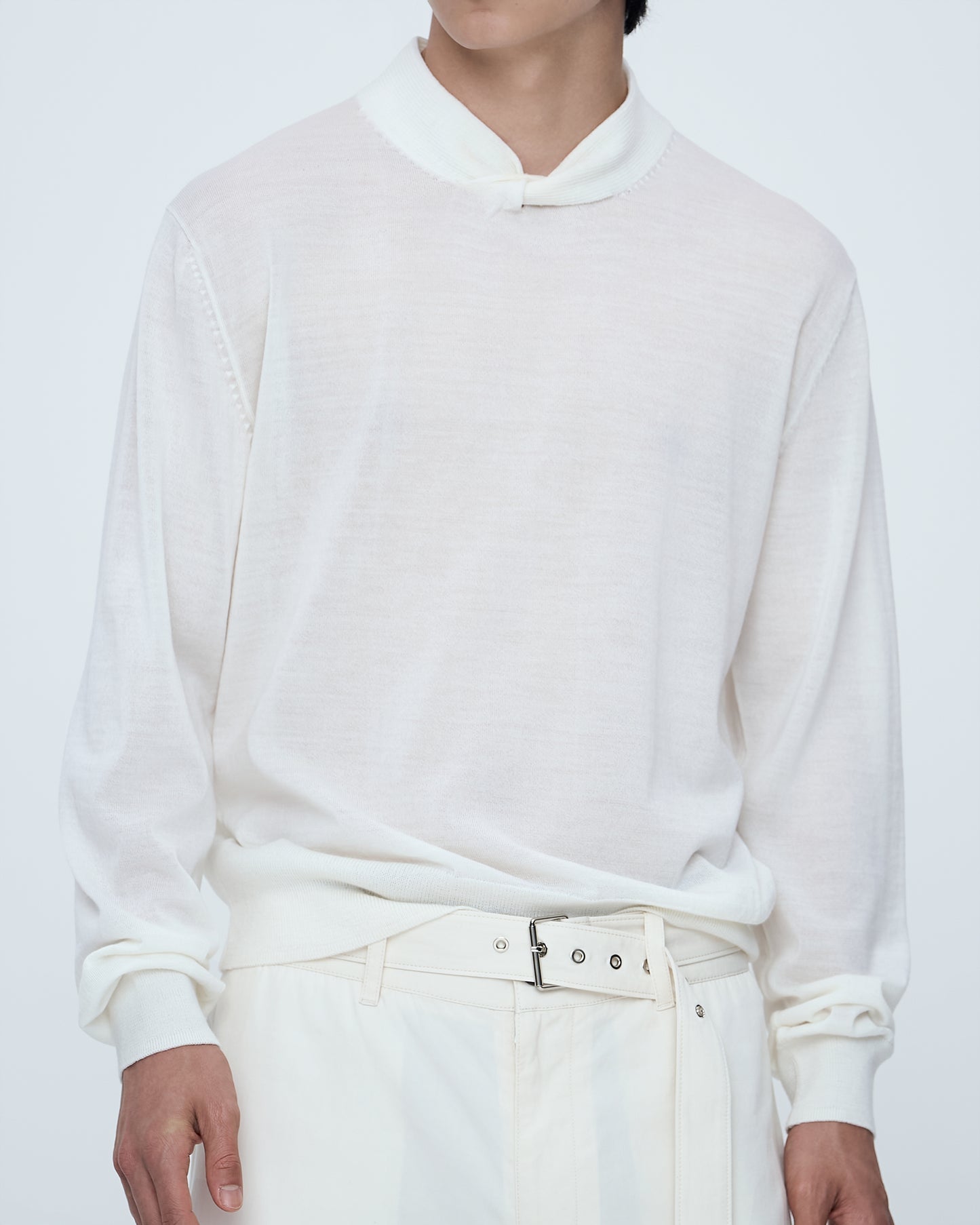 Cable-Knit Sweater With Twisted Collar
