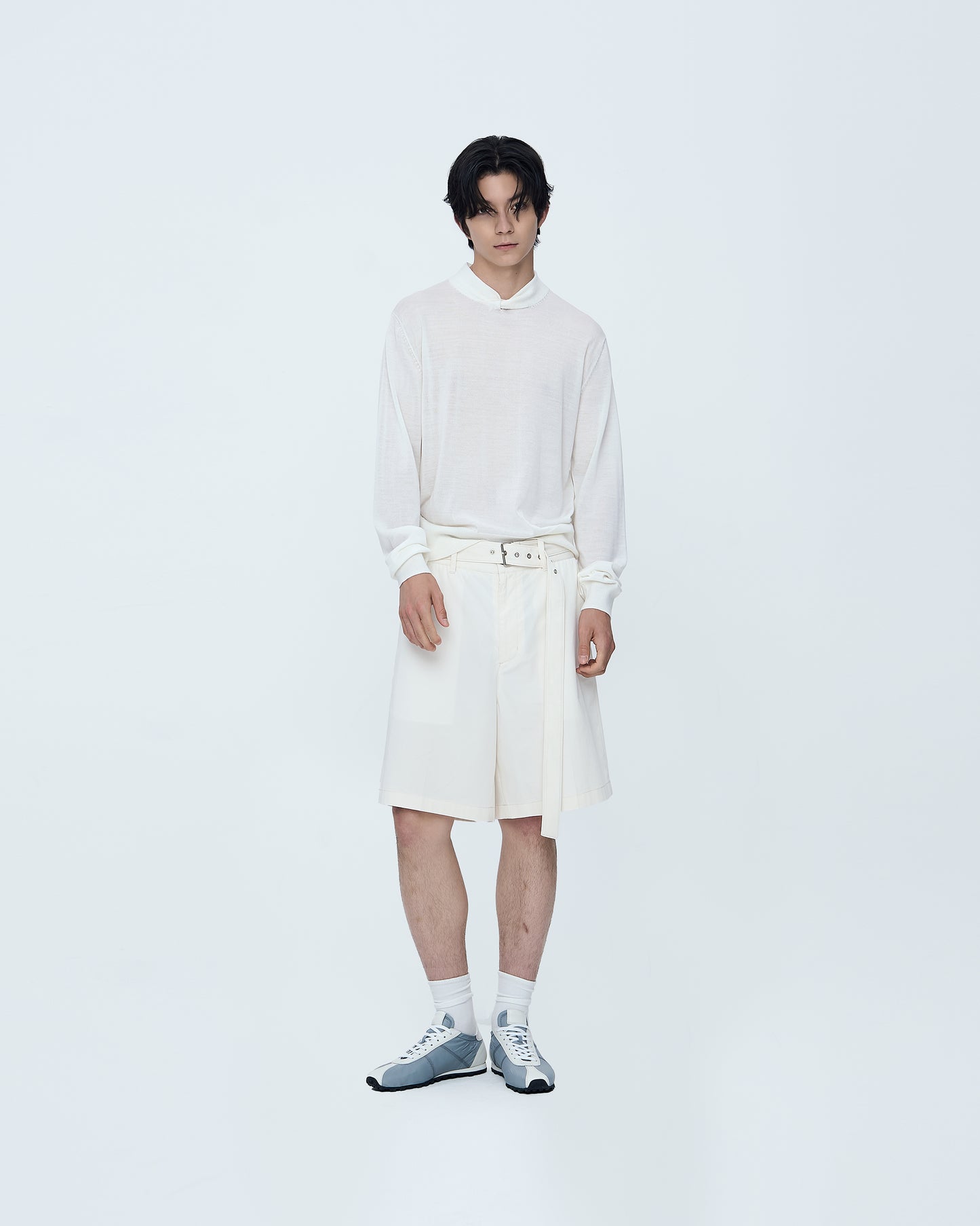 Cable-Knit Sweater With Twisted Collar