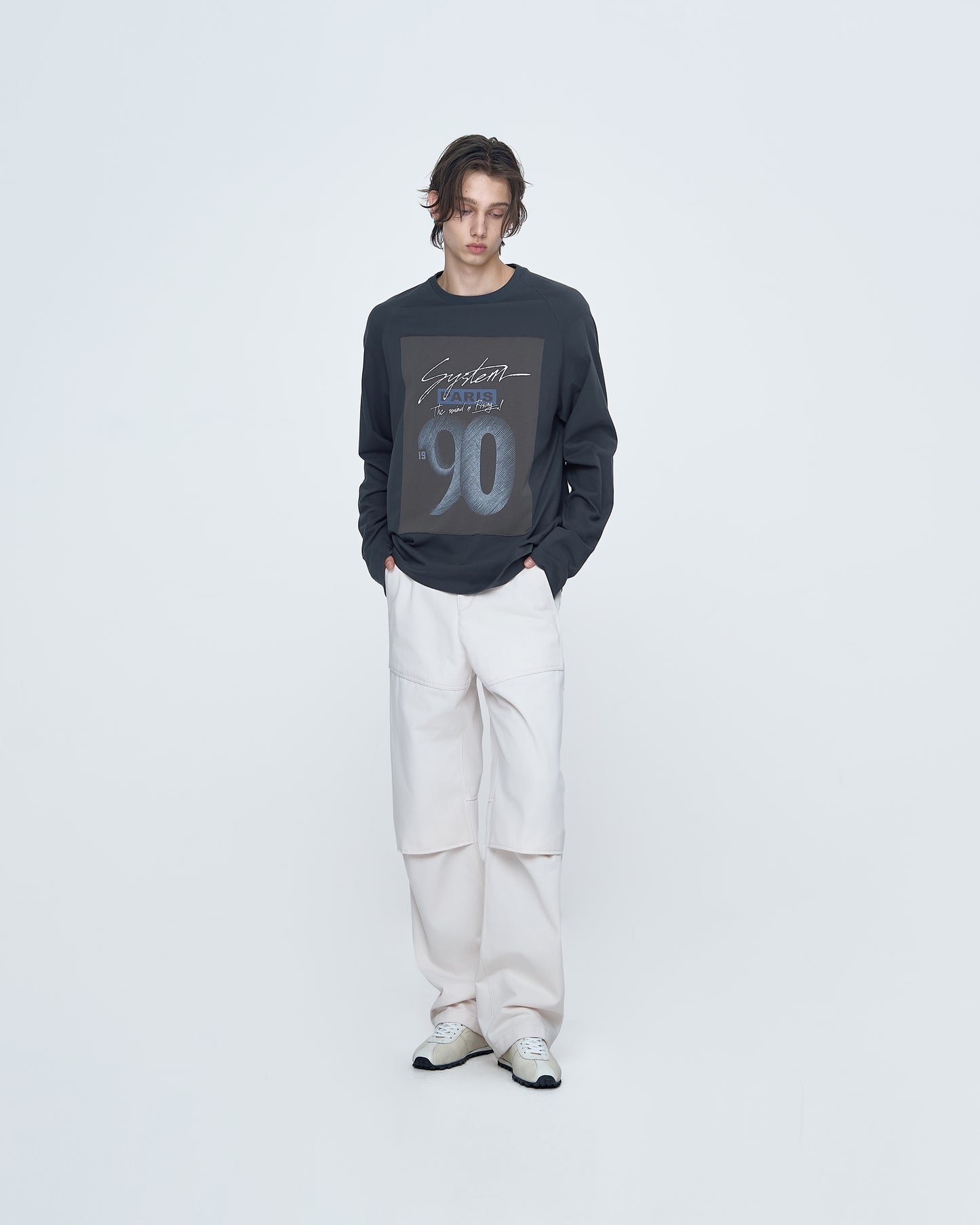 Long-Sleeve T-Shirt With Handwritten Text