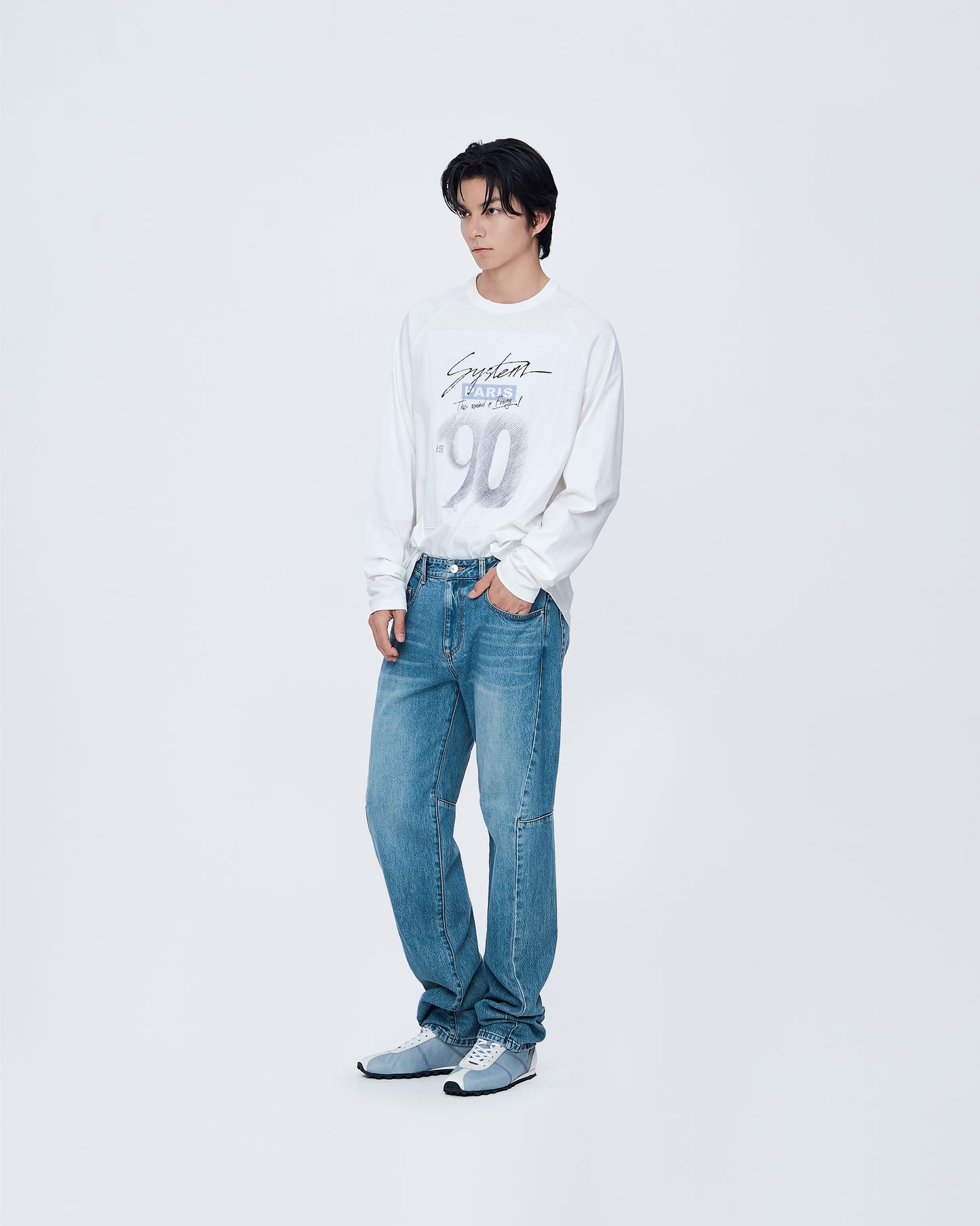 Long-Sleeve T-Shirt With Handwritten Text