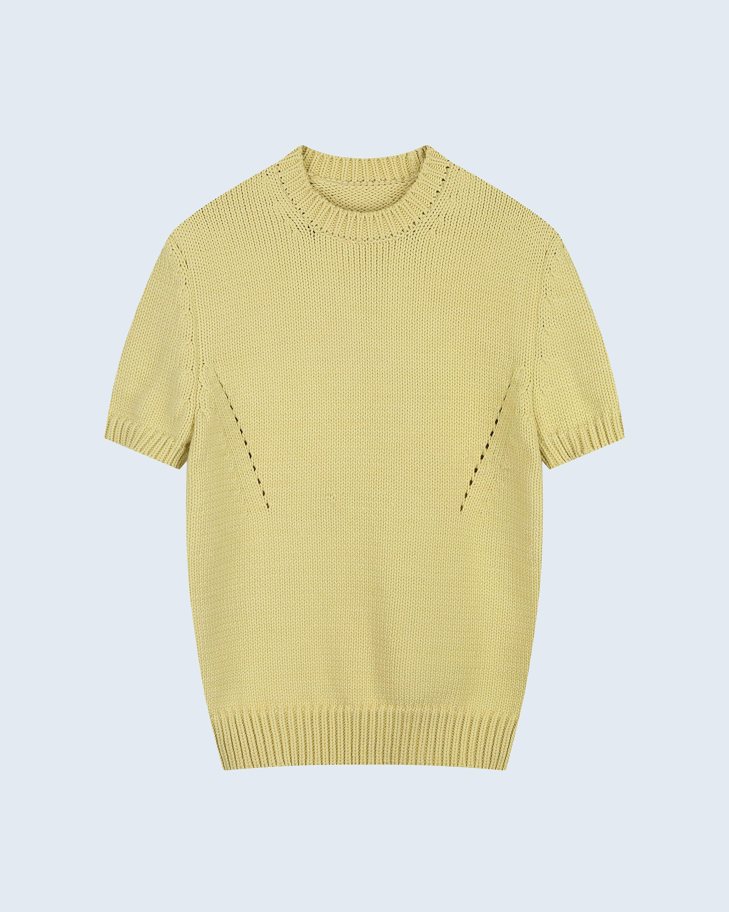 Round Short Sleeves Knit Top