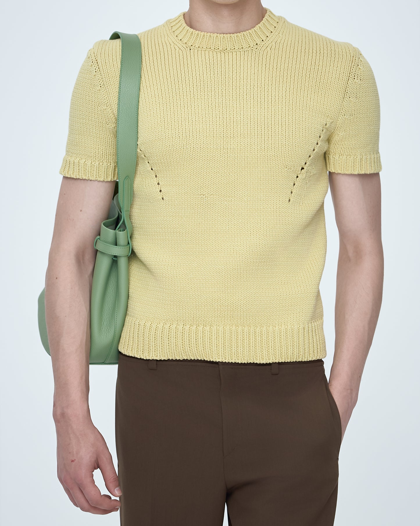 Round Short Sleeves Knit Top