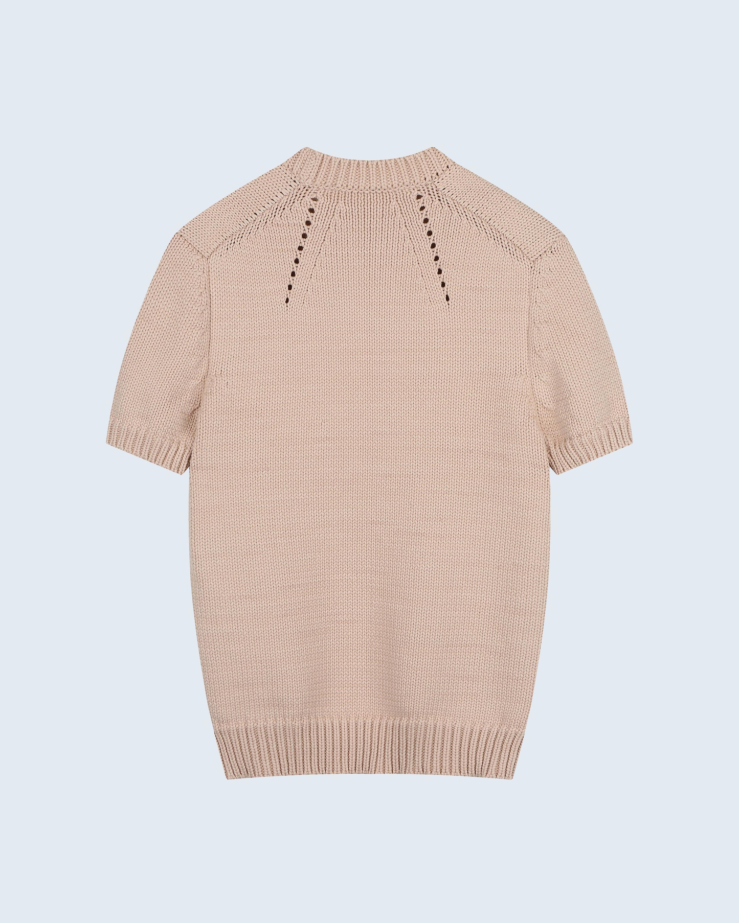 Round Short Sleeves Knit Top