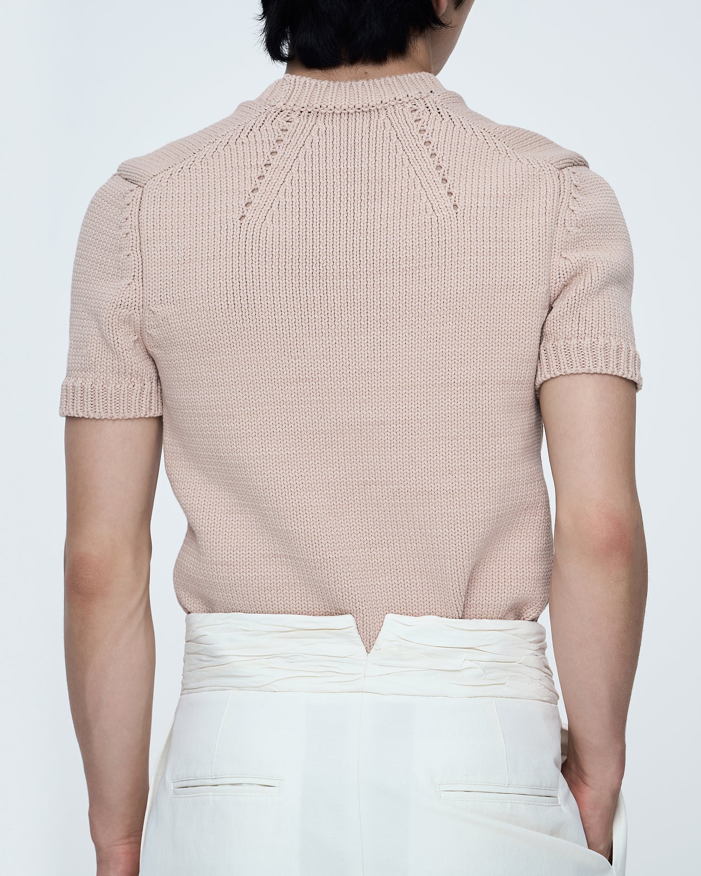 Round Short Sleeves Knit Top