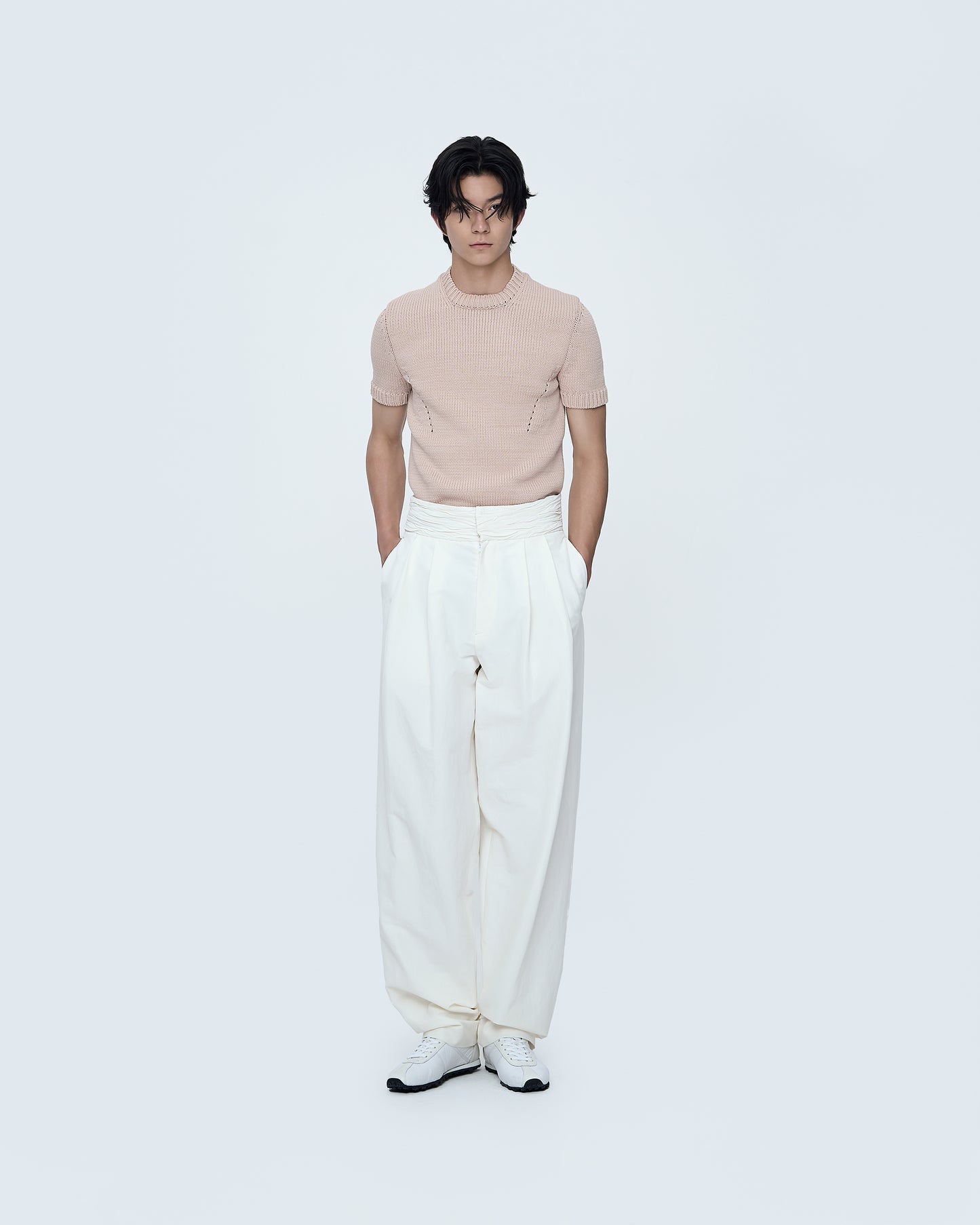 Round Short Sleeves Knit Top