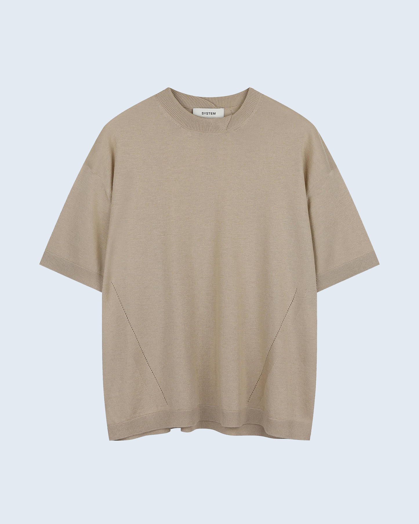 Round Slip Short Sleeves Knit Top