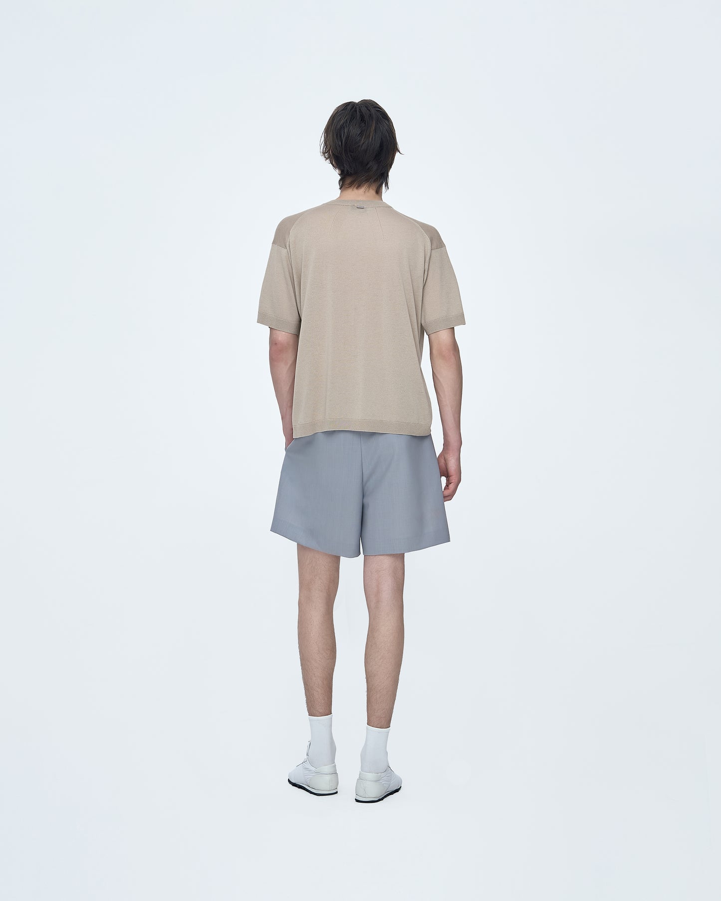 Round Slip Short Sleeves Knit Top