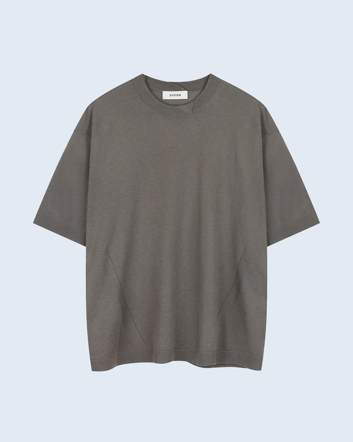 Round Slip Short Sleeves Knit Top