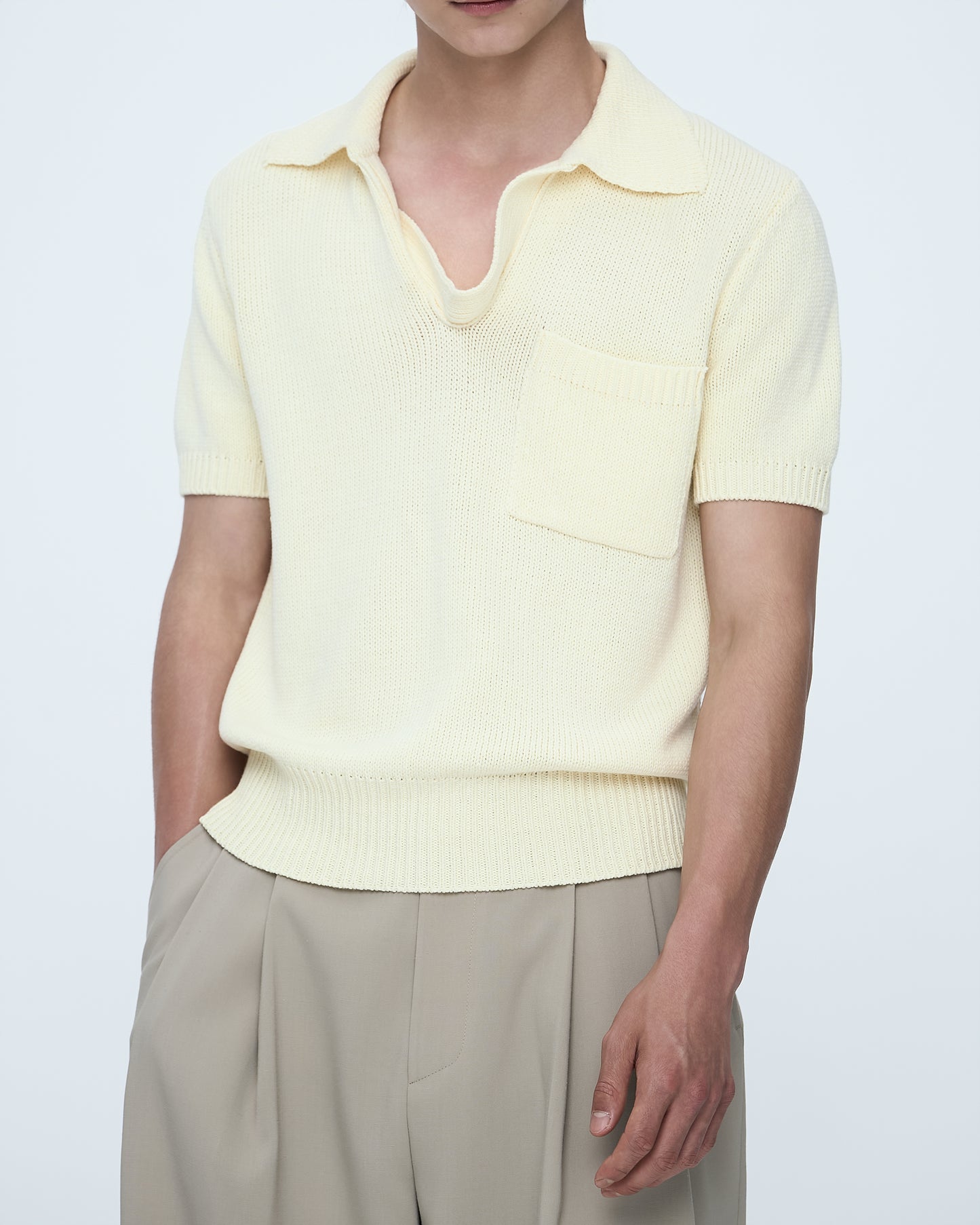 Short-Sleeve Collared Top