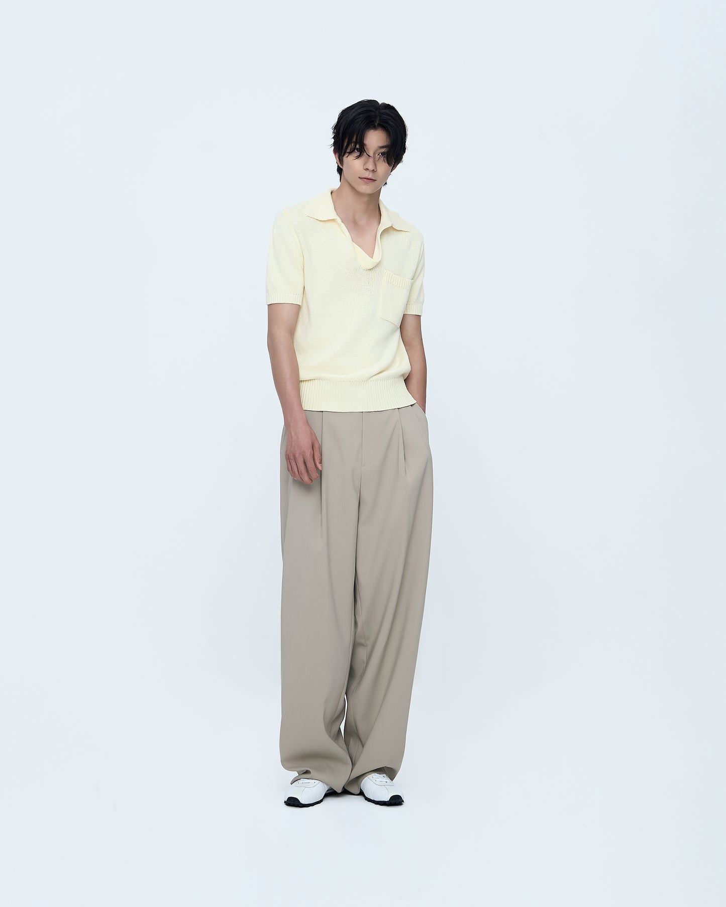 Short-Sleeve Collared Top
