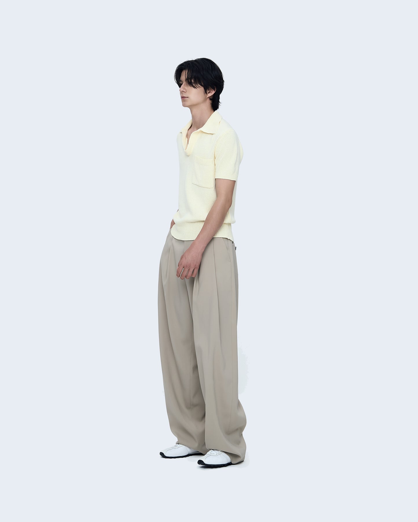 Short-Sleeve Collared Top