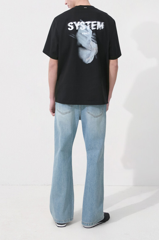 T-Shirt With Flying Fabric Logo