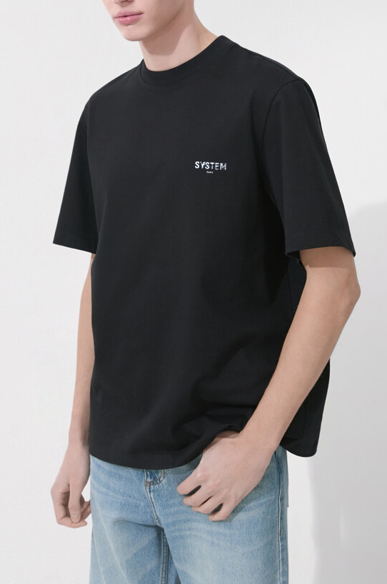T-Shirt With Flying Fabric Logo