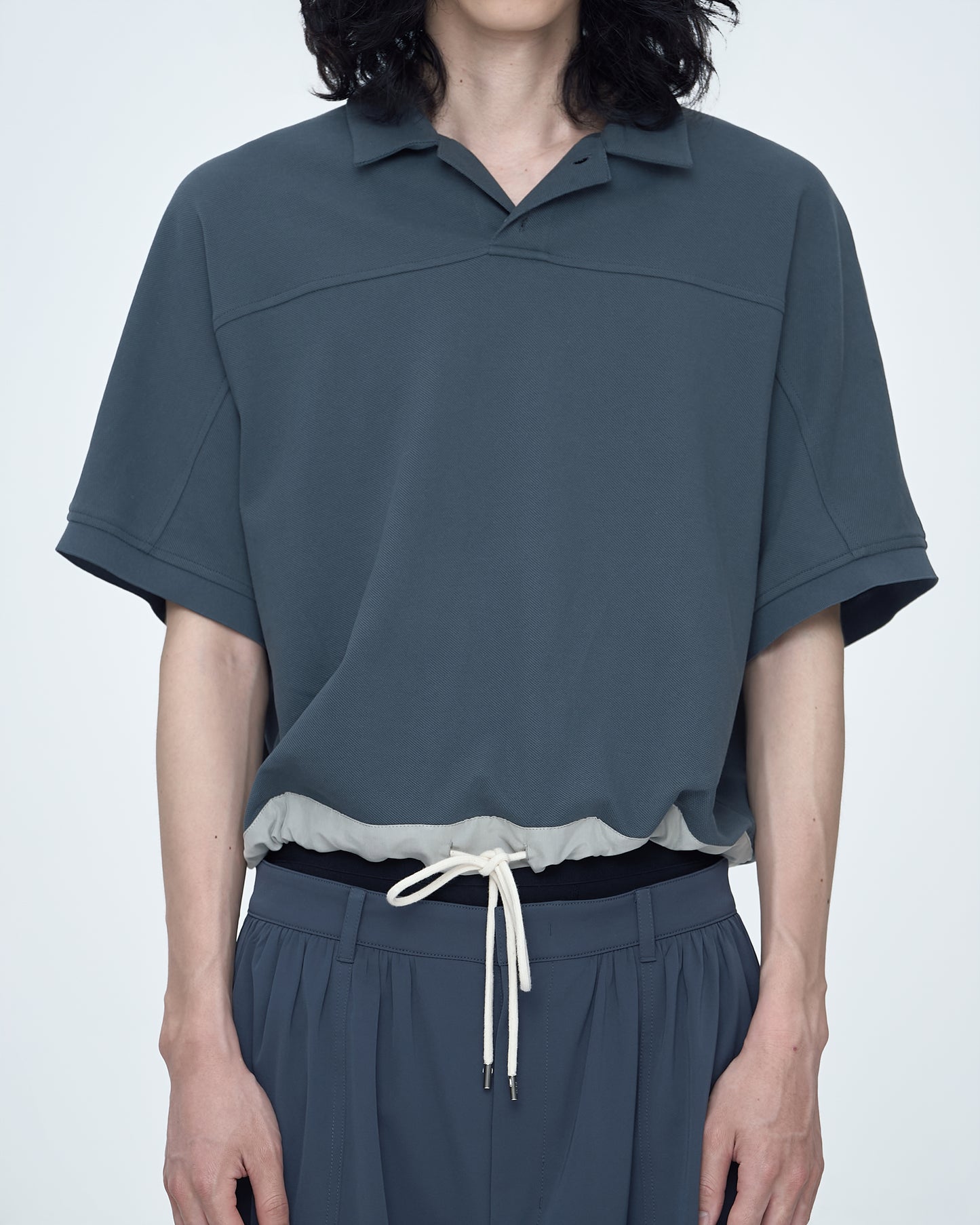 Color-Block Cupro Polo Shirt